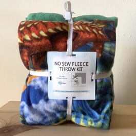 Dinosaurs Roam Anti-Pill Premium No Sew Throw Fleece Fabric Kit (50x60)