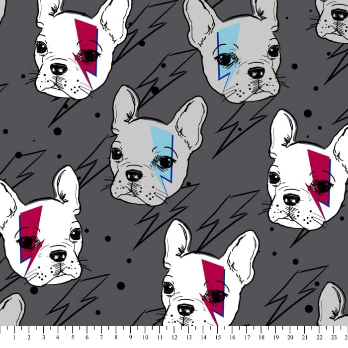 French bulldog fleece clearance fabric