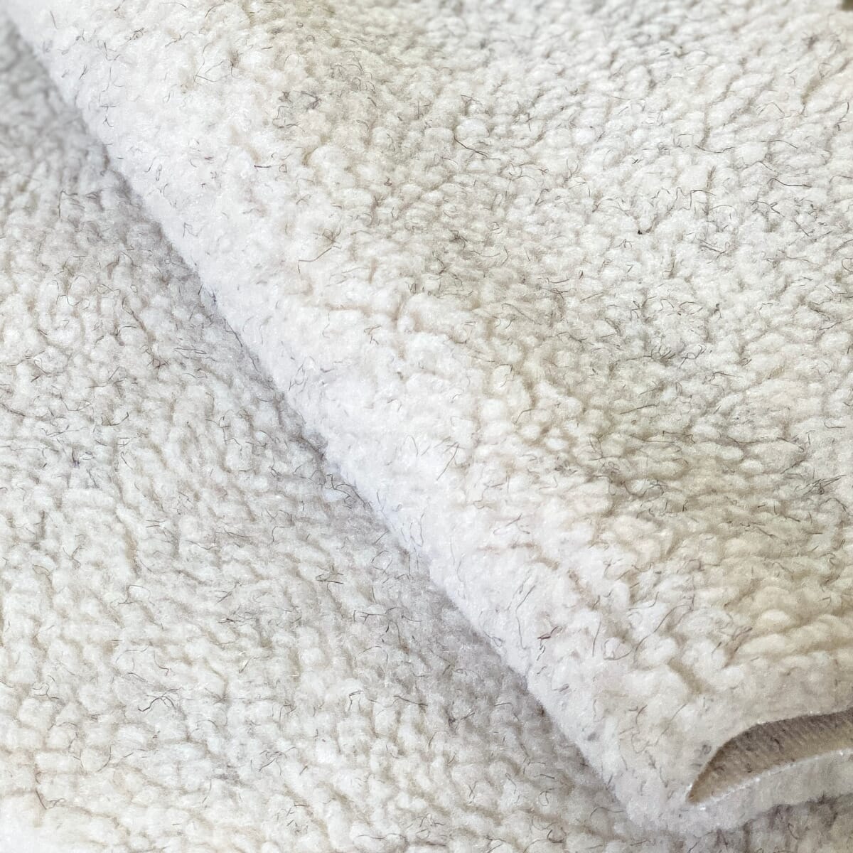 Solid Cream Berber Sherpa Fleece Fabric