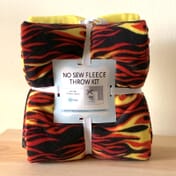 Solid Fleece No Sew Throw Kit - Burnt Orange/White (72x60)