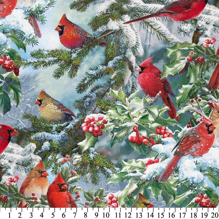 Cardinals Anti Pill Fleece Fabric by Wild Wings
